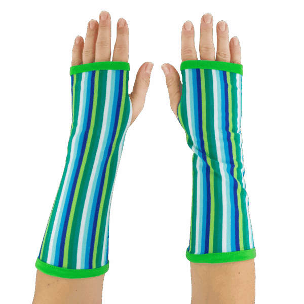 Mitenki Green Stripes