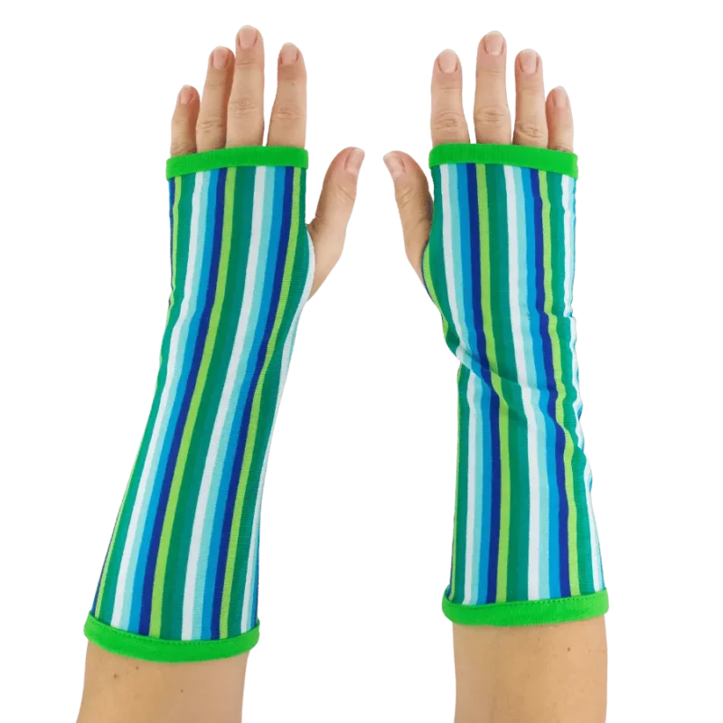 Mitenki Green Stripes