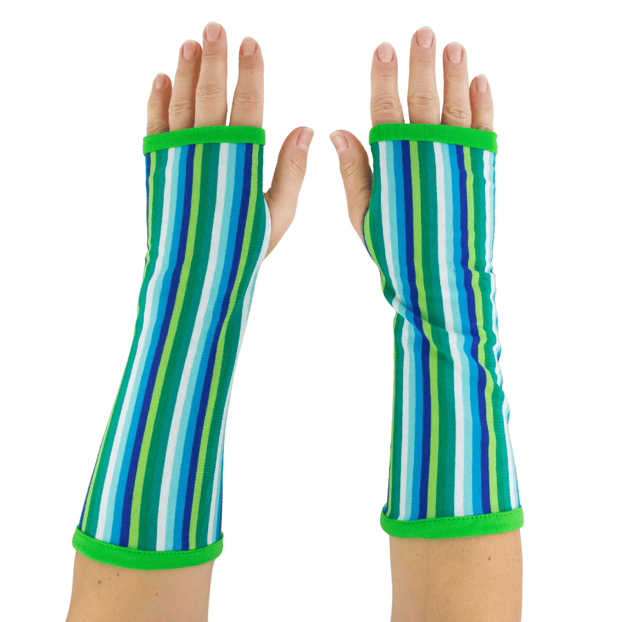Mittens Green Stripes