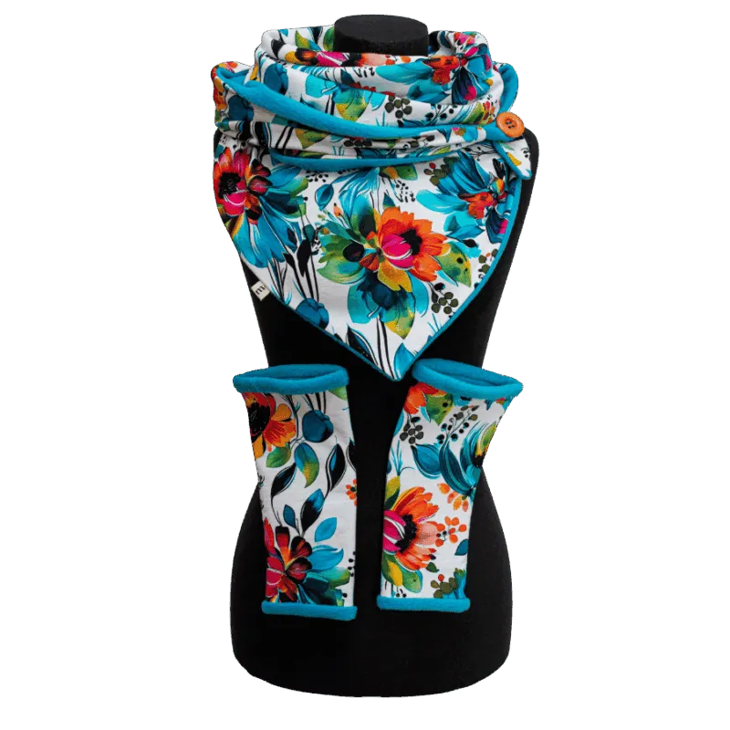 Mitteny Swaddling Set - Turquoise Garden