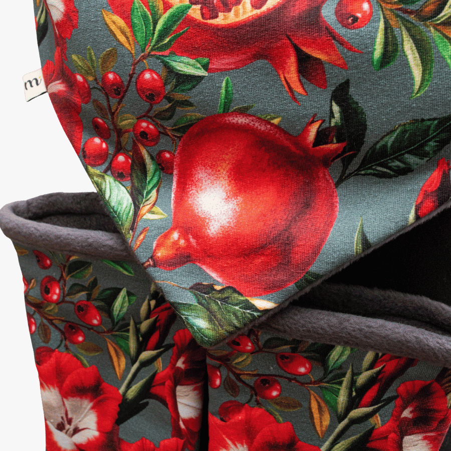 Mitensowy Zestaw Otulakowy - Pomegranate with grey
