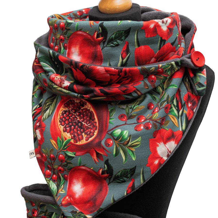 Mitensowy Zestaw Otulakowy - Pomegranate with grey
